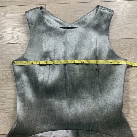 Theyskens' Theory Silk A-Line Mini Silver Metallic Dress - Picture 13 of 15